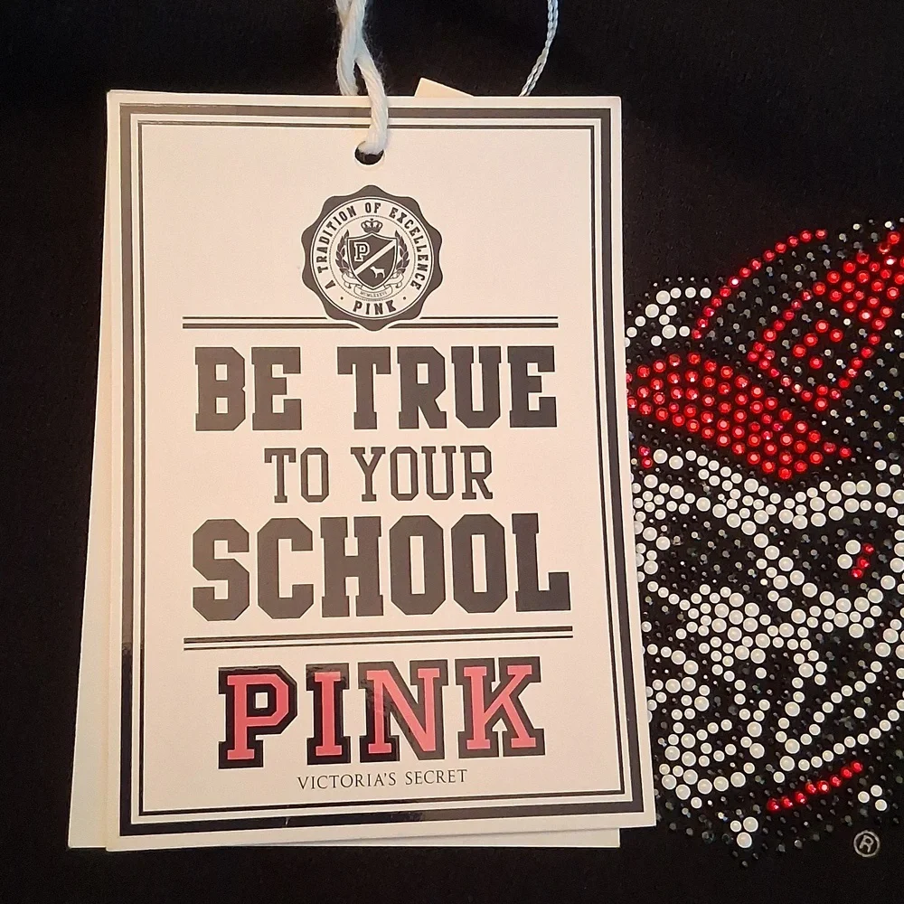 Victoria's Secret Pink Black Bulldog Long Sleeve Top - Picture 8 of 10